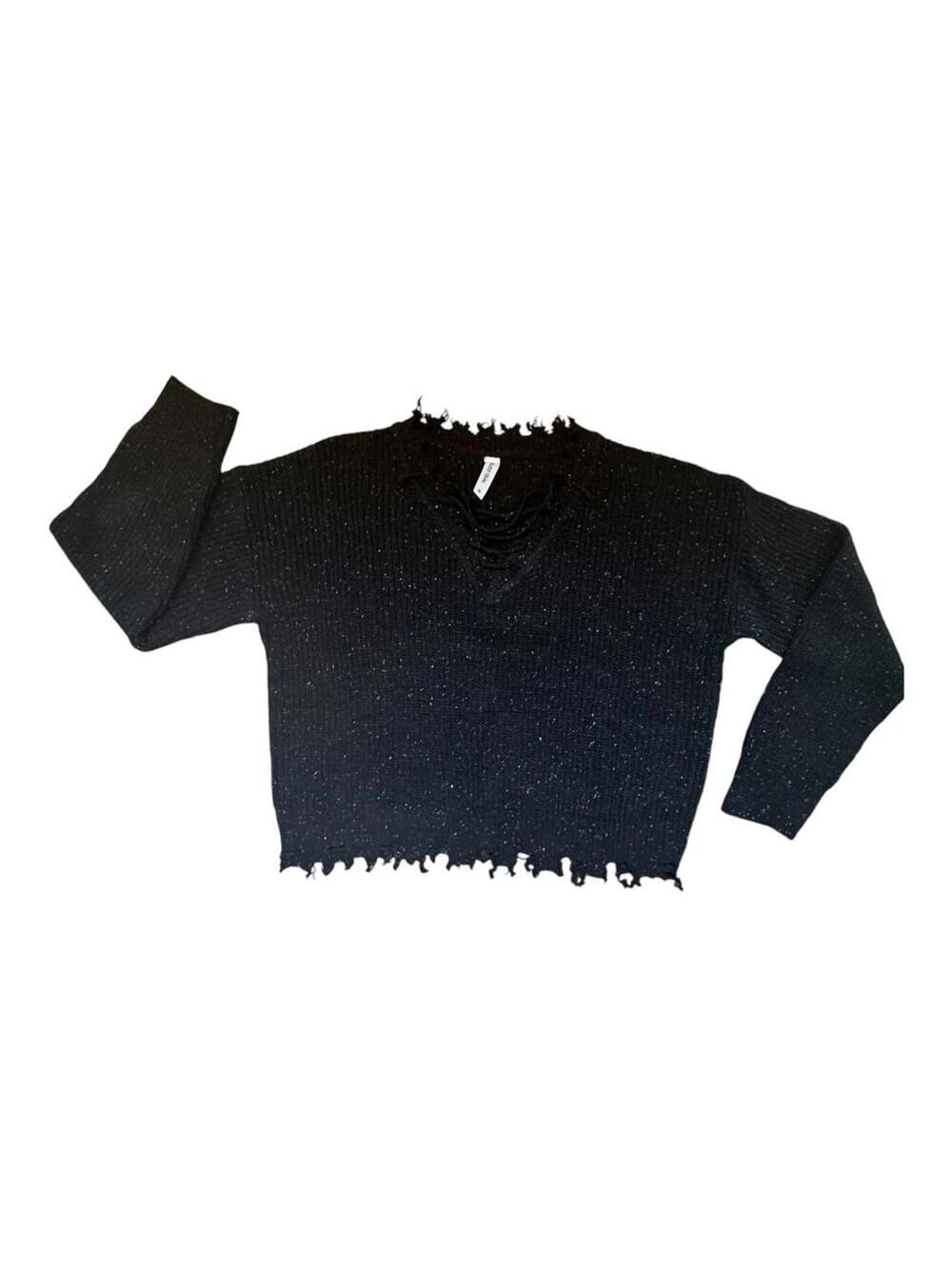 Tickled Teal | Women’s Black Knit Sweater | Size M | NWOT | 1014